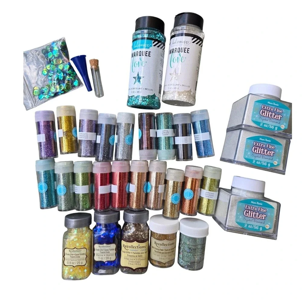 Martha Stewart Heidi Swapp Recollections Glitter Embossing Craft Lot 30pc E3